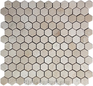 Crema Marfil Marble 1x2 Herringbone Mosaic Tiles