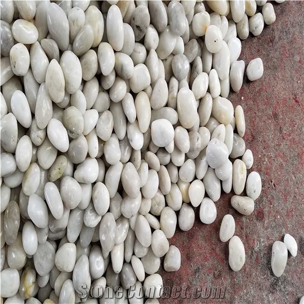Decorative White Polish Stone Pebbles