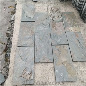 Green Rusty Slate Stone Flooring Tiles