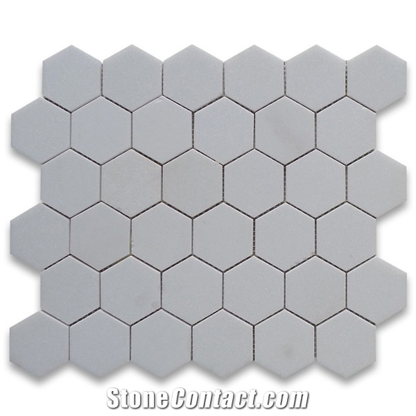 Marble Tumbled Herringbone Hexagon Brick Mosaic Tiles