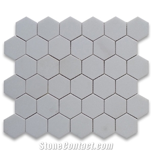 Marble Tumbled Herringbone Hexagon Brick Mosaic Tiles