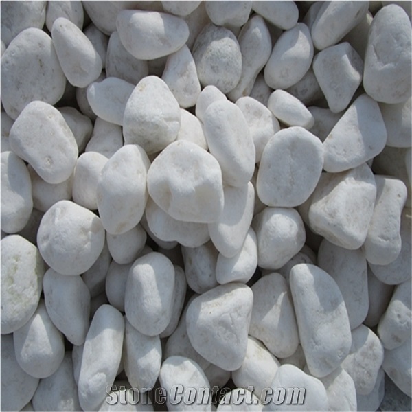 Snow White Pebble Stone for Landscaping and Decoration