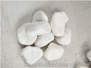 Snow White Quartzite Pebbles for Home Decoration