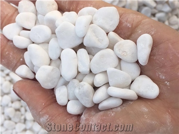 Snow White Quartzite Pebbles for Home Decoration