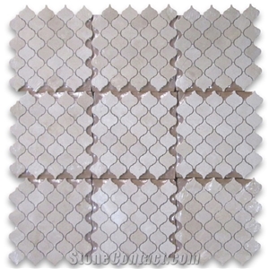 Square Mosaic Tiles Crema Marfil Marble 2x2