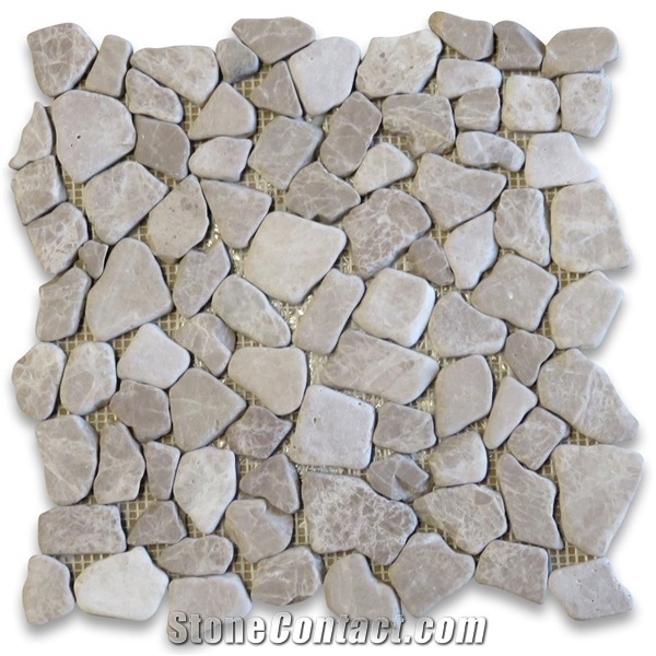 Tumbled River Rocks Pebble Stone Marble Mosaic Tiles