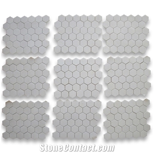 White Marble 2 Inch Hexagon Mosaic Tiles