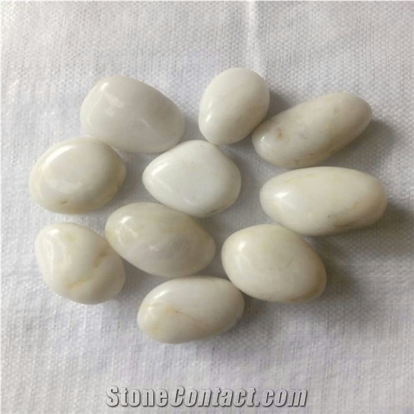 White Polished Pebble Cobbles Stone