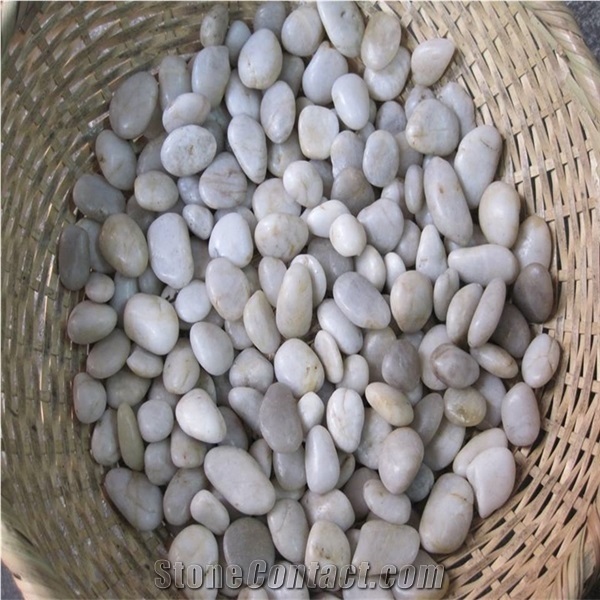 White Polished Pebble Decorative Stone