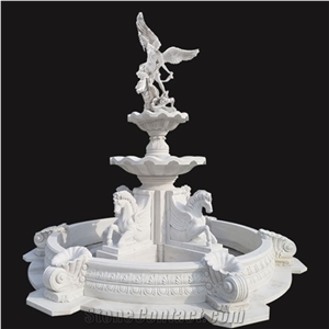 Custom Marble Water Fountain Design with Human Sculptures