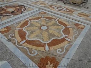 Marble Mosaic Water Jet Carpet Tiles For Interior