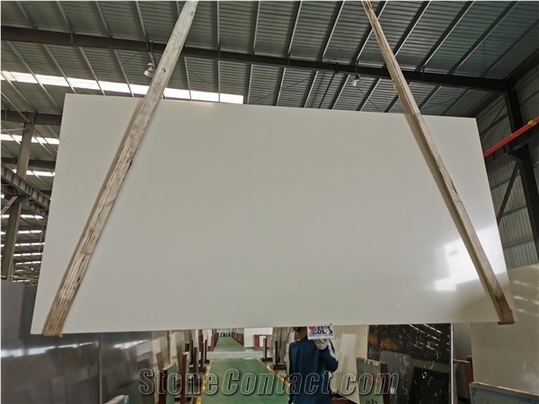 China Pure White Artificial Marble Engineer Stone Slab Price