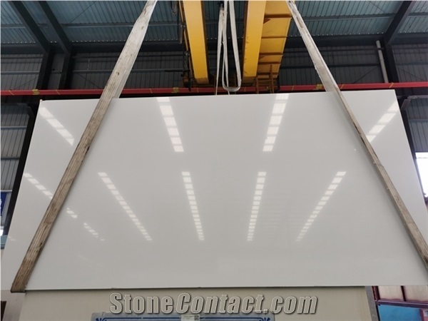 China White Color Artificial Marble Stone Slabs Wholesaler