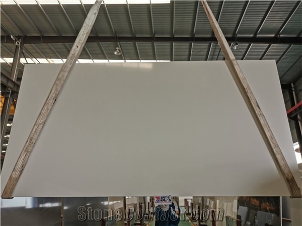 Polished China Pure White Artificial Stone Marble Slabs