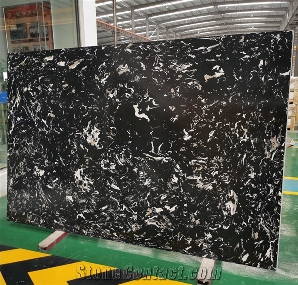 Silver Black Dragon Artificial Marble Stone Slabs