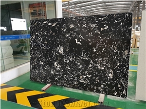 Silver Dragon Black Artificial Marble Stone Slab Tile Floor