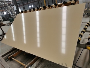 Yellow Cream Beige Artificial Crystallized Marble Slabs