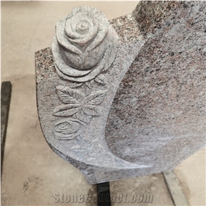 China G664 Granite Caving Headstone European Style