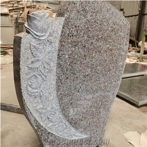 China G664 Granite Caving Headstone European Style
