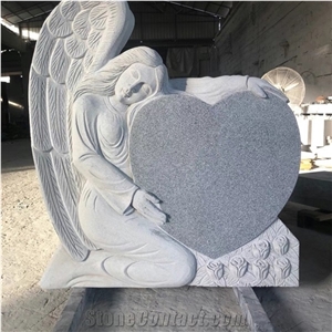 China Grey Granite Angle Heart Headstones Memorials