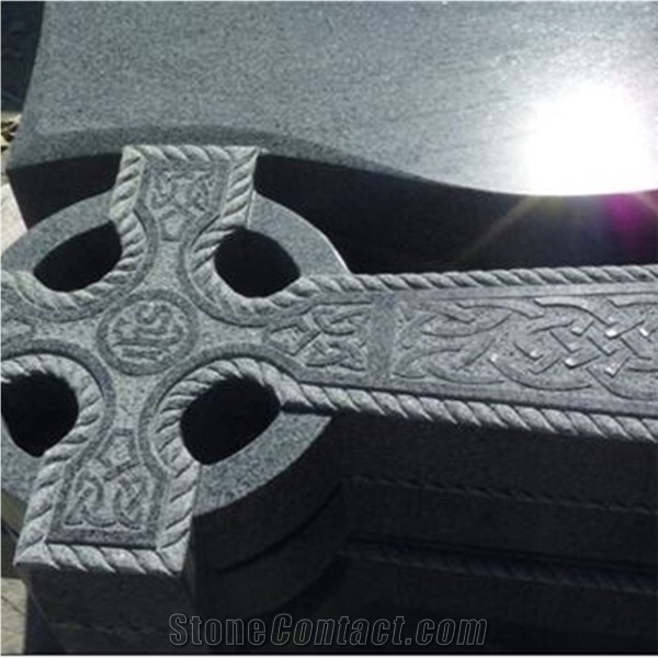 China Grey Granite Cross Headstone