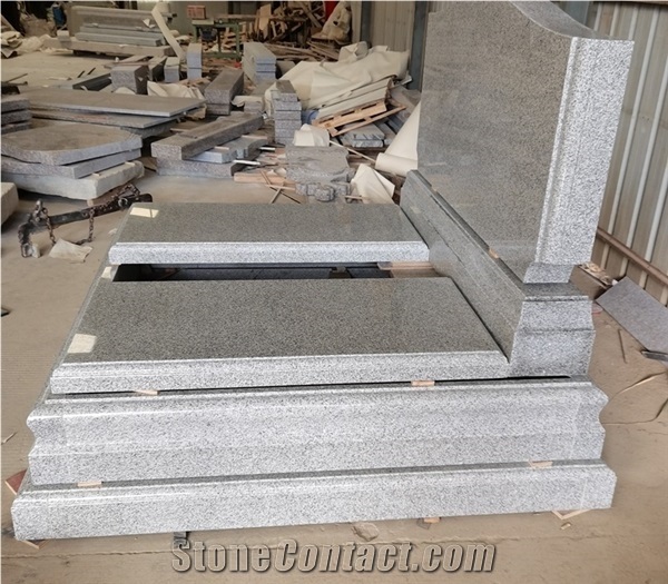 China Grey Granite Israel Style Double Monuments