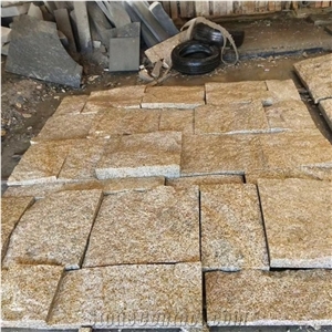 China Split Yellow Granite Patchwork Walling Tiles