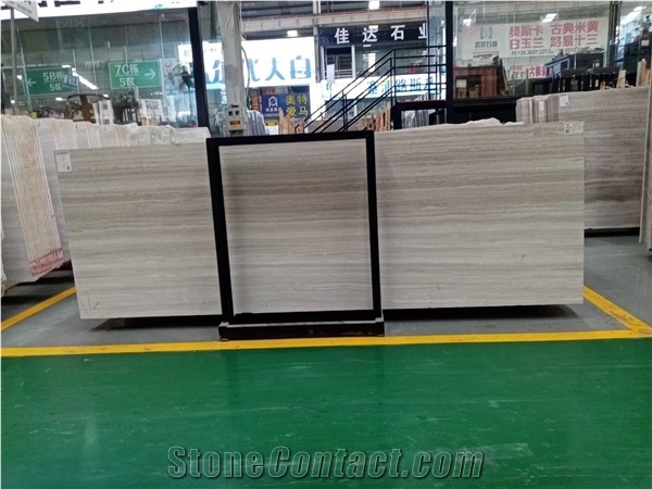China White Grey Wooden Veins Marble Slabs