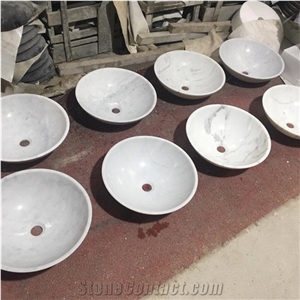 Factory Wholesale Carrara White Marble Washing Bowl Sinks