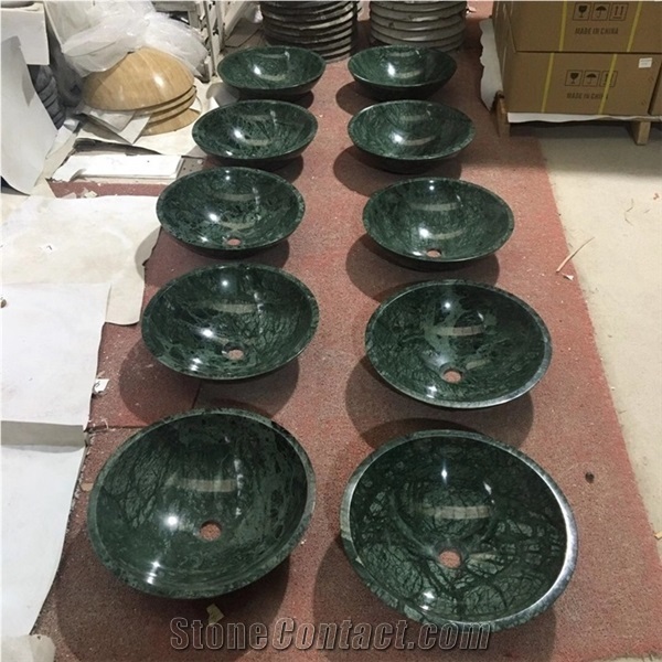 Factory Wholesale Dark Green Marble Washing Bowl Sinks
