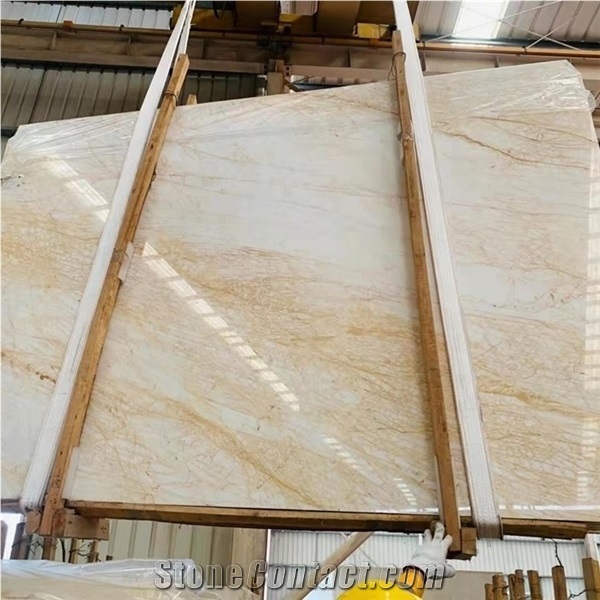 Golden Spider Marble Slabs White Marble with Veins