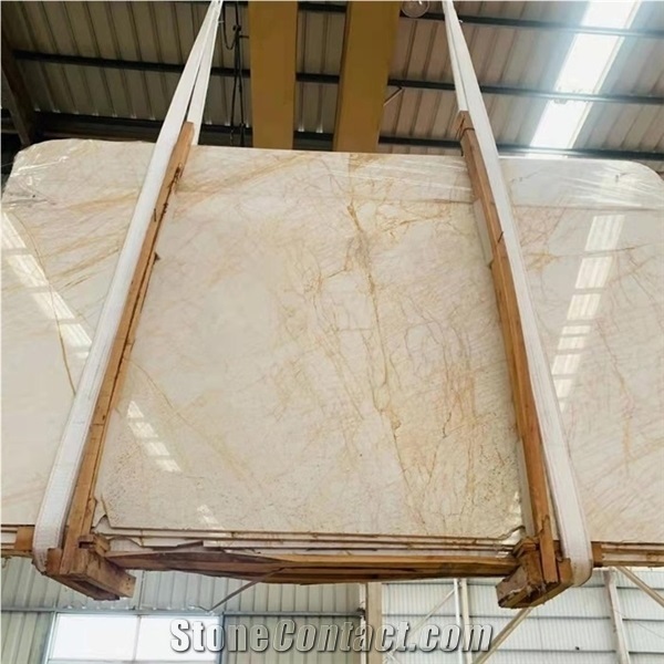 Golden Spider Marble Slabs White Marble with Veins