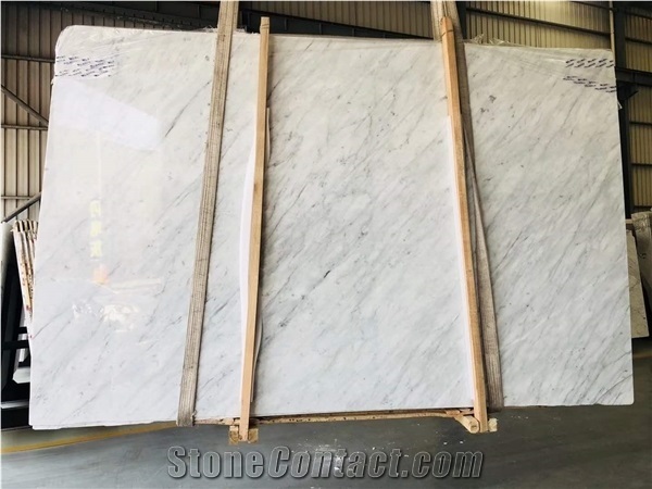 Italy Carrara White Marble Slabs China Factory