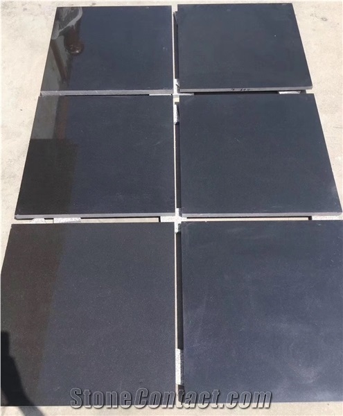 Polished China G684 Black Basalt Slabs Cut Tiles