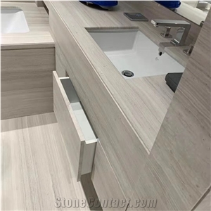 White Wooden Marble Bathroom Vanity Tops Project