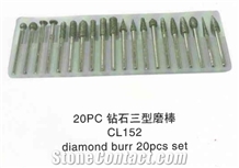 20pc Diamond Burr Type 3 Set Cl152