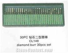 30pc Diamond Burr Type 2 Set Cl149
