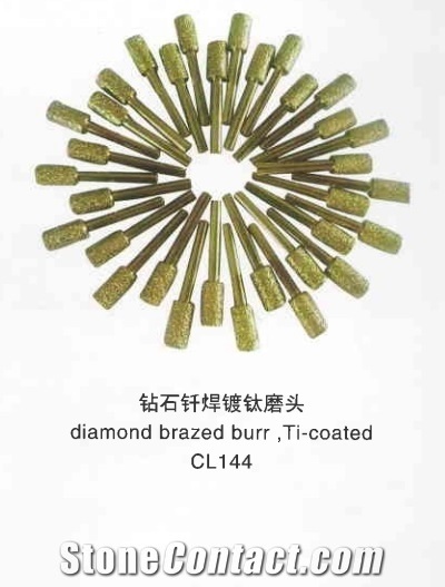 Diamond Brazed Burr, Ti-Coated Cl143-Cl144