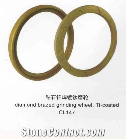 Diamond Brazed Grinding Wheel, Ti-Coated Cl147