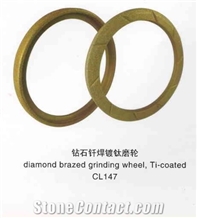 Diamond Brazed Grinding Wheel, Ti-Coated Cl147
