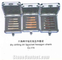 Hexagon Shank Dry Drilling Bit, 5pcs/Set, Cl174