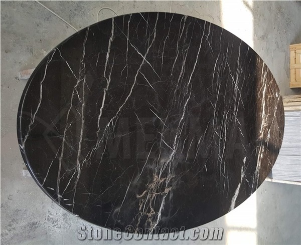 Black Marble Ellipse Tabletop