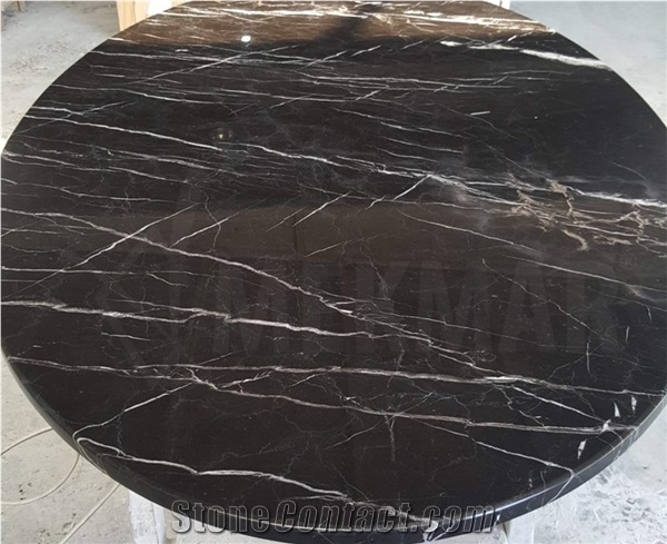 Black Marble Round Tabletop