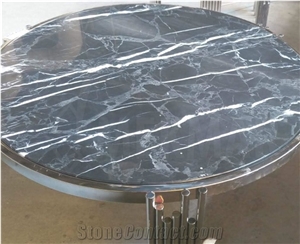 Black Marble Round Tabletop