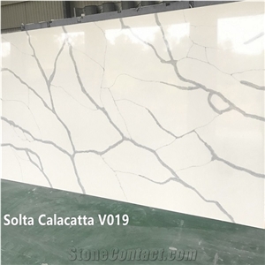 Calacatta White Quartz Big Slabs Factory Price