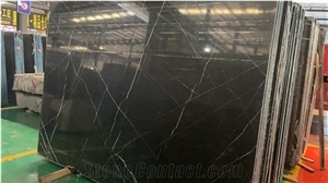 China Black Nero Marquina Marble Stone Slabs Tiles
