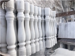 Guangxi White Marble Balustrade Banister Railing