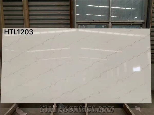 Hot Sale Calacata White Quartz Slabs Engineered Stone