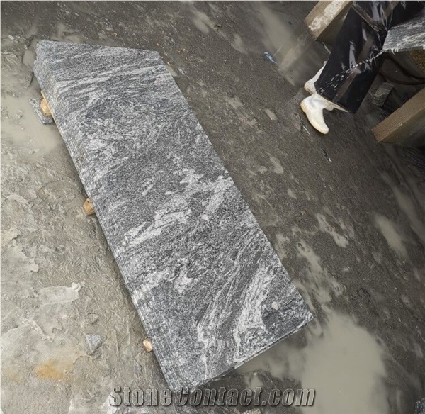 Nero Santiago Grey Slabs Tiles Granite Shandong Qingdao