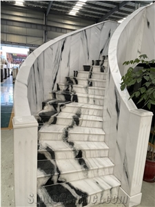 Pandas White Marble Step Stair Treads Riser